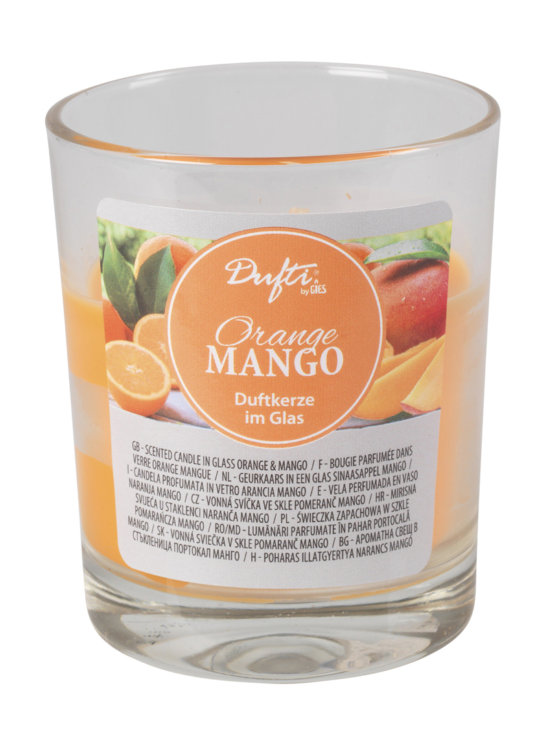 GIES Duftkerze im Glas Orange/Mango 8,6 x 7 cm orange