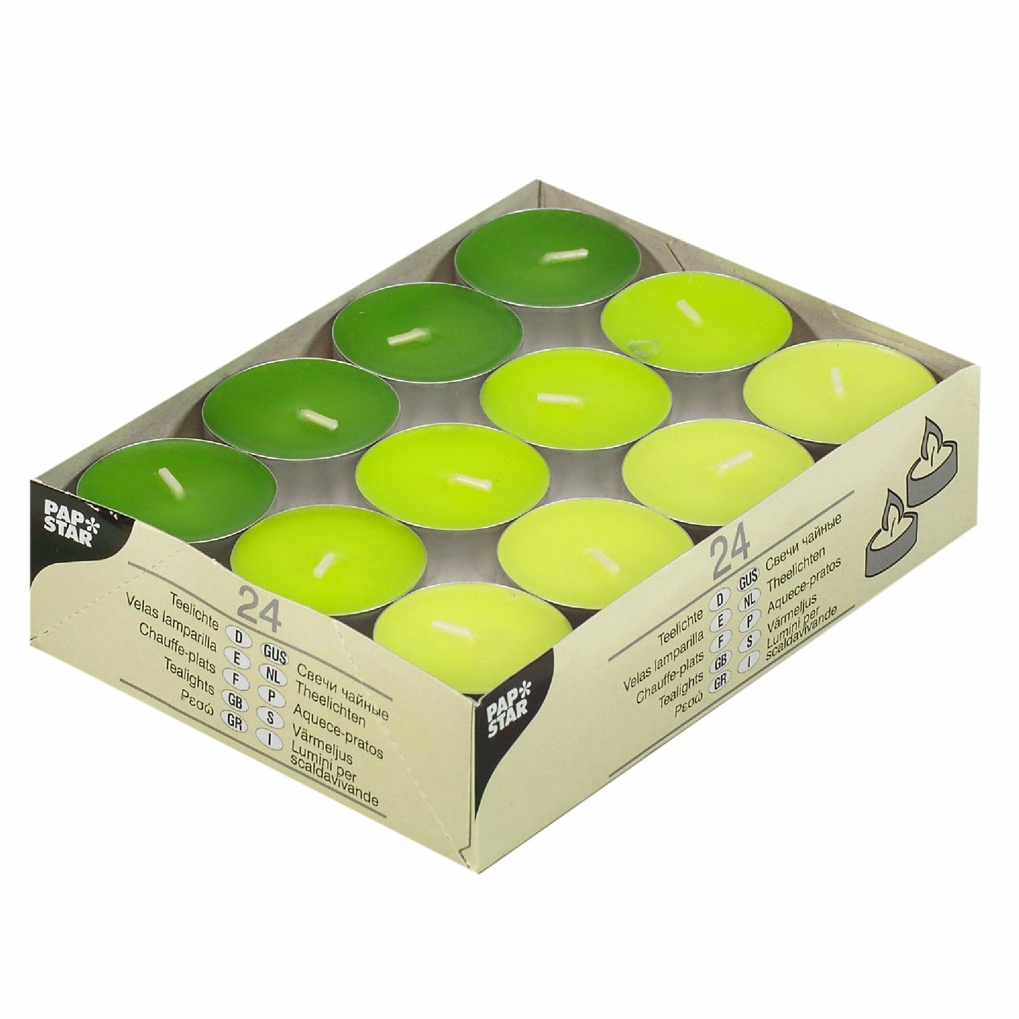 PAPSTAR Teelichter 24 Stück grün