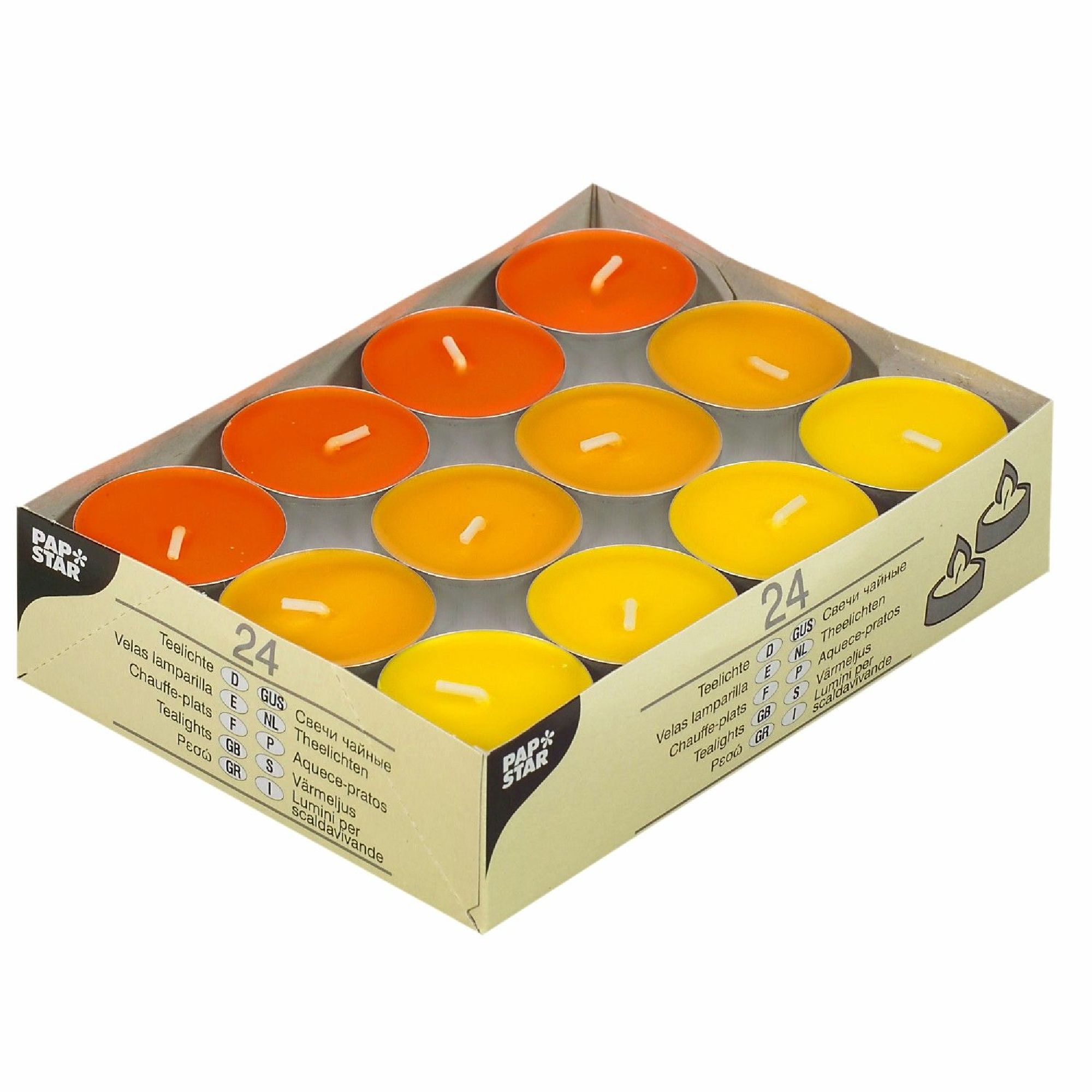 PAPSTAR Teelichter 24 Stück orange