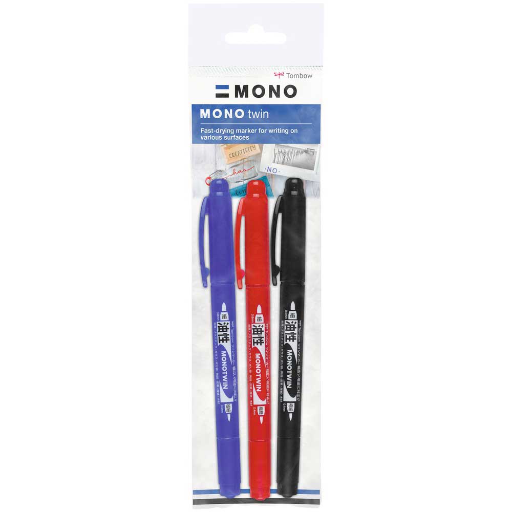 TOMBOW Mono Twin Permanent Marker 3er-Set mehrere Farben