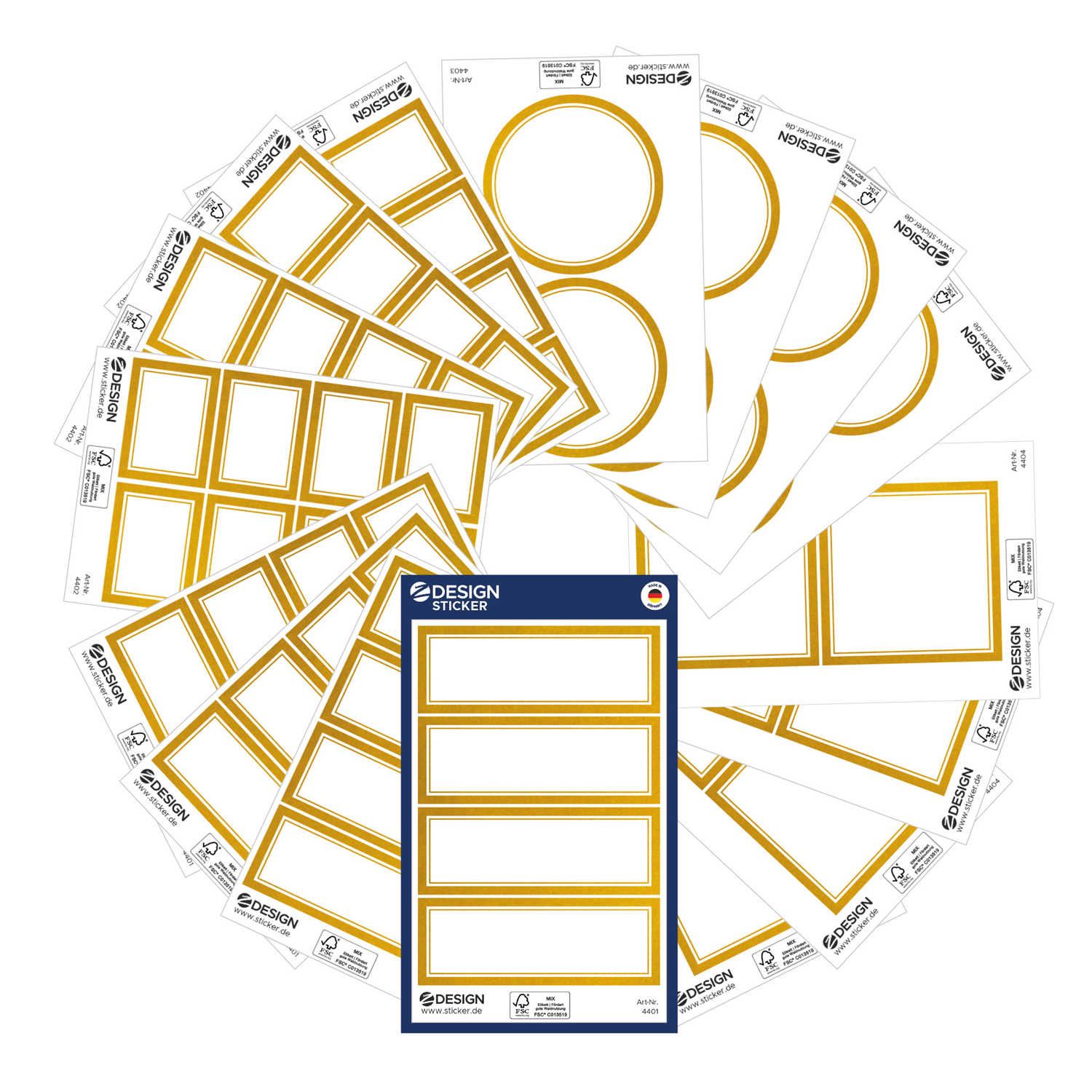 Z-DESIGN Sticker-Set Goldrahmen 64 Sticker