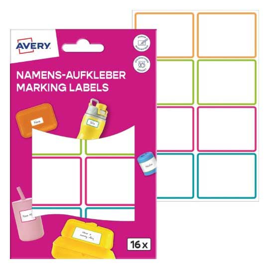 AVERY Zweckform Namens-Aufkleber 16 Etiketten / 2 Bögen