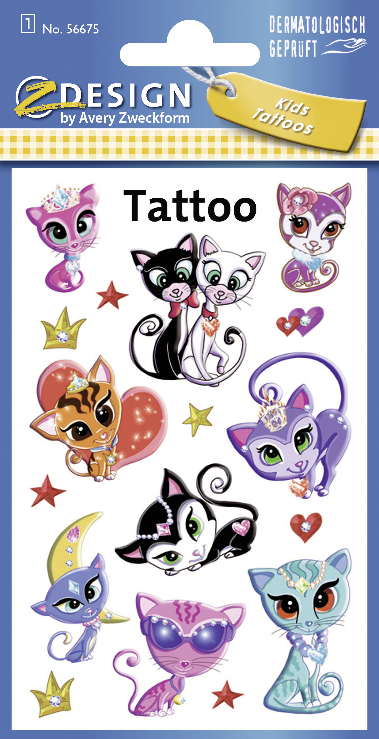 Z-DESIGN Kindertattoo Cats Deluxe 17 Stück bunt