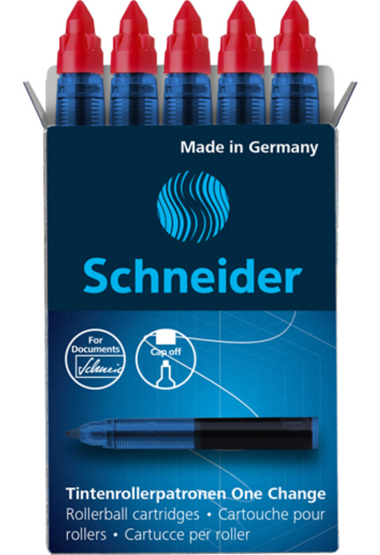 SCHNEIDER Tintenrollerminen One Change 0,6 mm 5 Stück rot