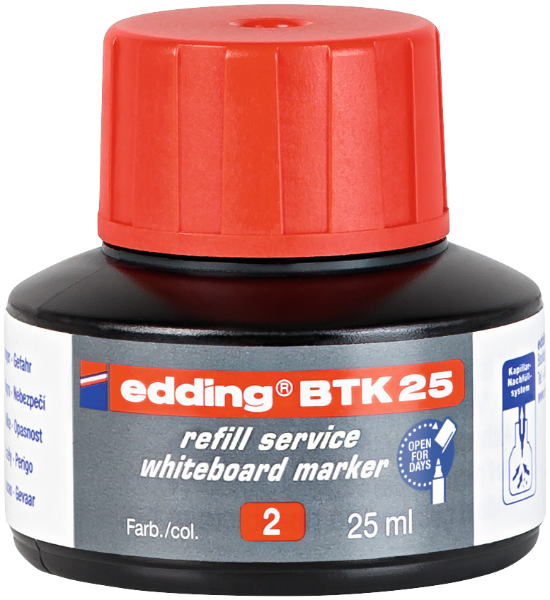 EDDING Nachfülltinte BTK25 für Whiteboardmarker 25 ml rot