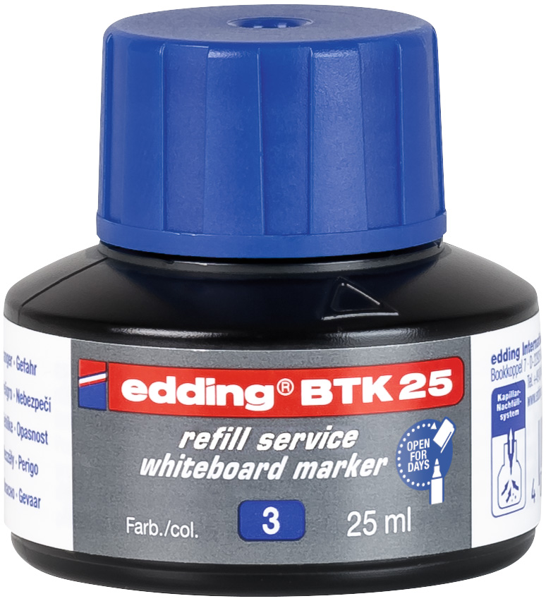 EDDING Nachfülltinte BTK25 für Whiteboardmarker 25 ml blau