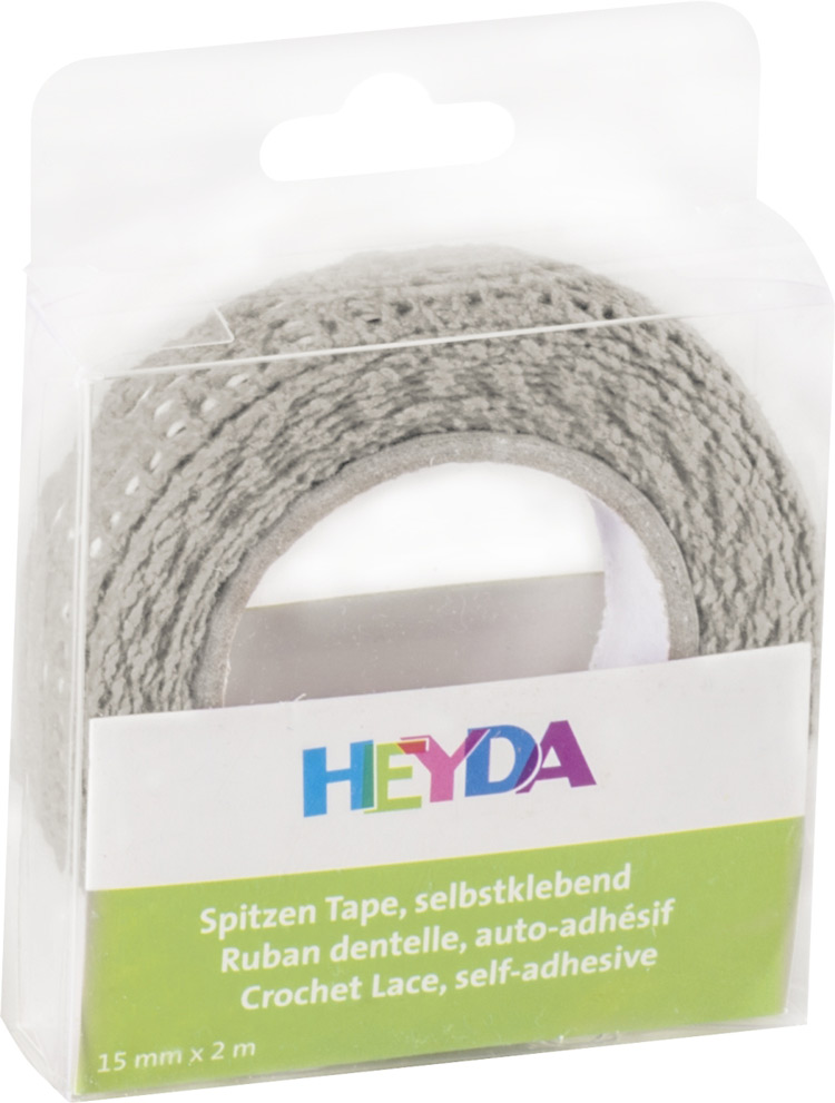 HEYDA Spitzen-Tape 15 mm x 2 m grau