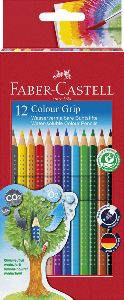 Faber-Castell Farbstifte - Colour GRIP, 12er im Etui 