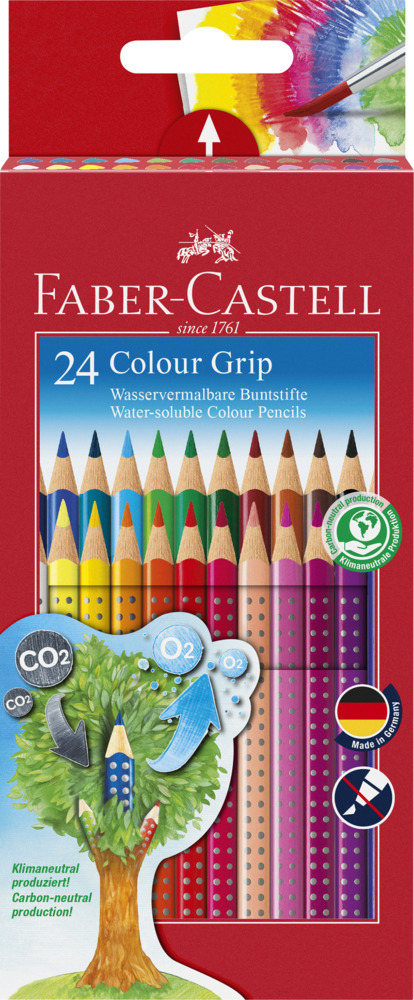 FABER-CASTELL Farbstifte - Colour GRIP, 24er im Etui 