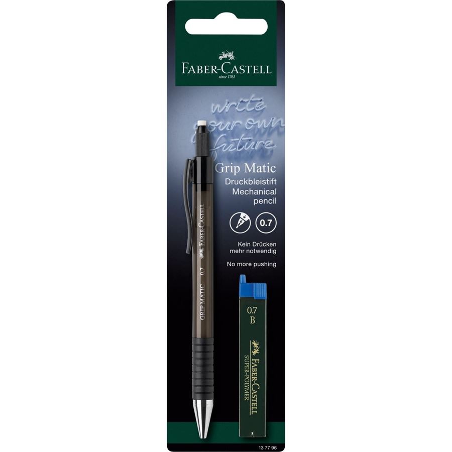 FABER-CASTELL Druckbleistift Grip Matic 0,7 mm inkl. Minen transparent