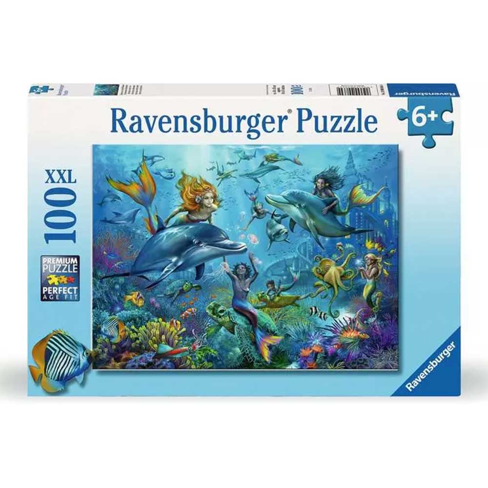 RAVENSBURGER Kinderpuzzle Abenteuer unter Wasser 100 Teile bunt