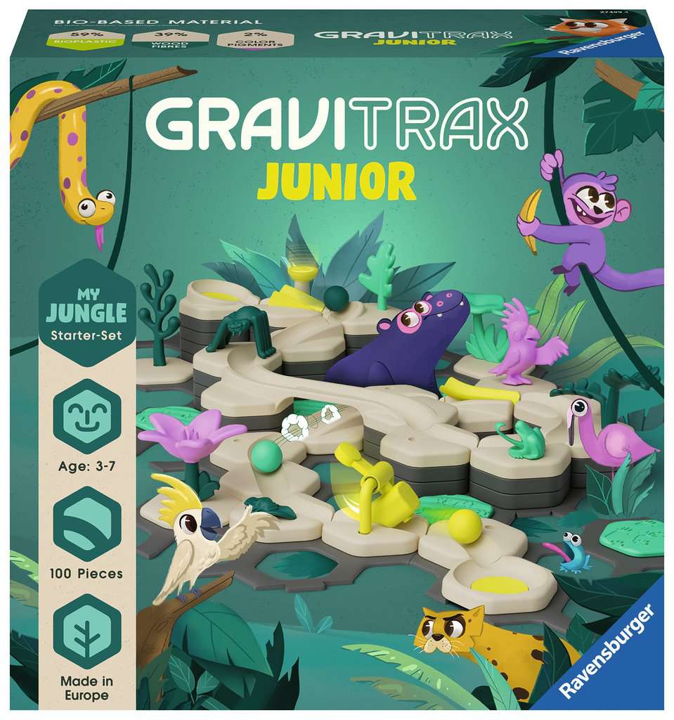 RAVENSBURGER GraviTrax Junior Starter-Set L Jungle Erweiterbare Kugelbahn  für Kinder - LIBRO