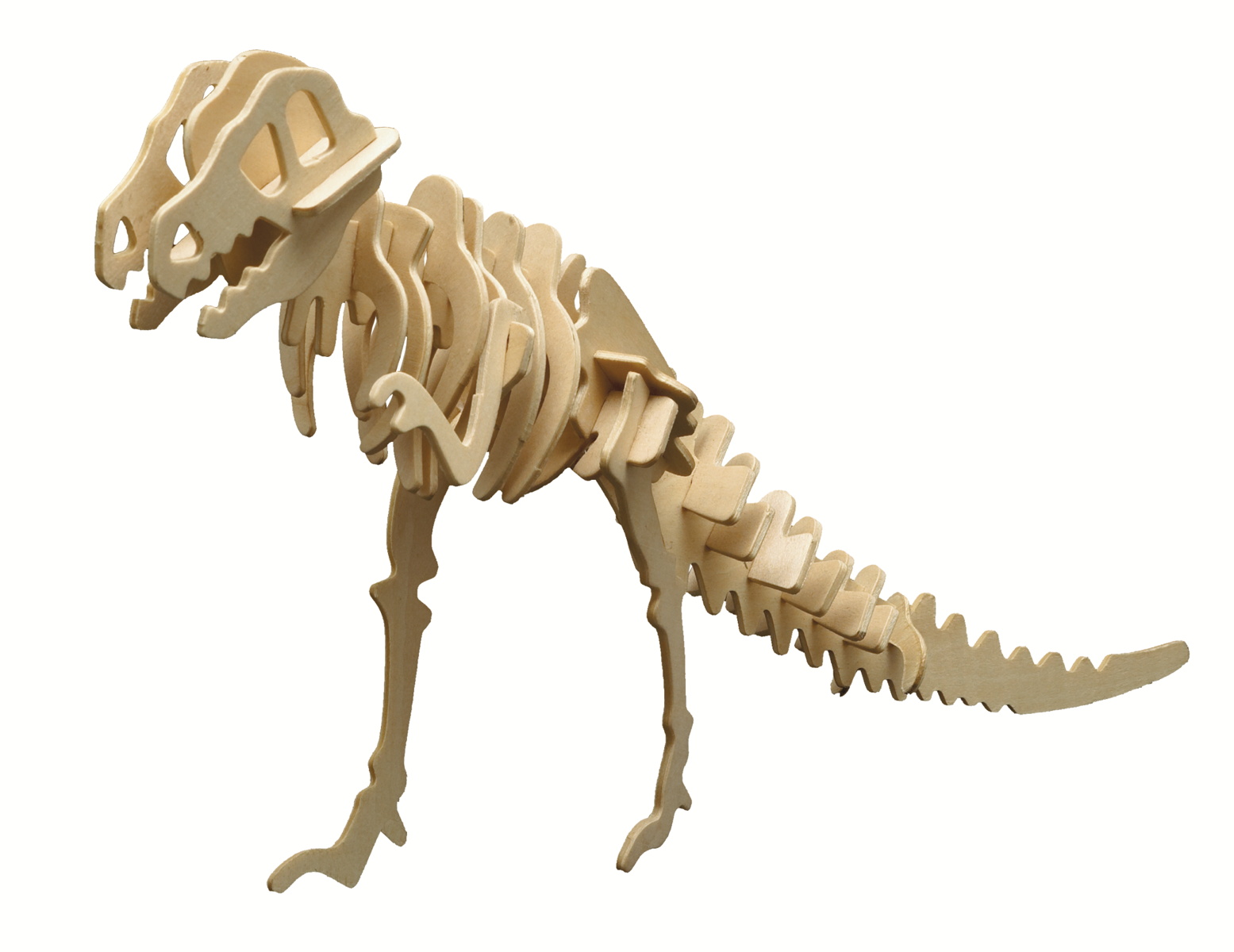 Holzmodell eines Tyrannosaurus Rex. Besteht aus mehreren zusammengefügten Teilen.