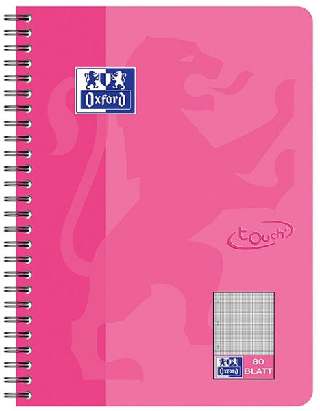 OXFORD Collegeblock Touch B5 80 Blatt kariert rosa