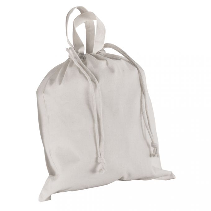 Baumwoll-Tasche mit Kordelzug 40 x 42 cm weiß