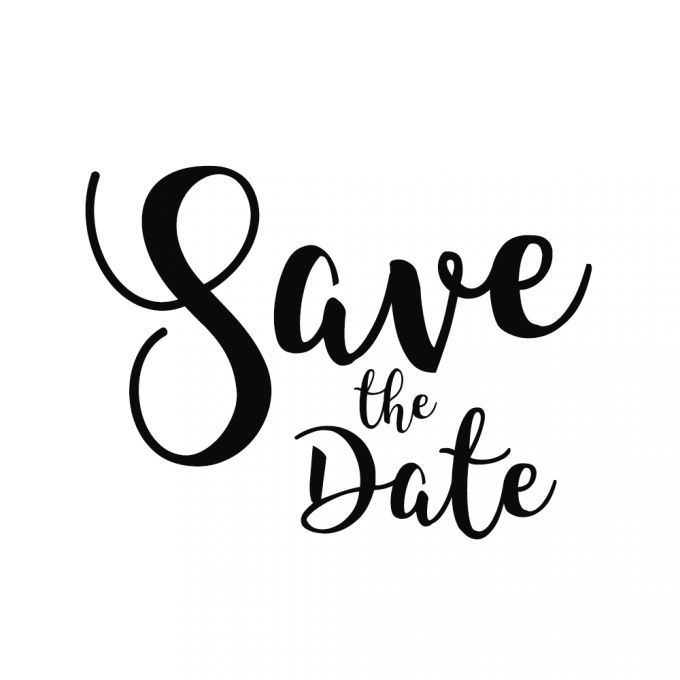 Stempel Save the date 6 x 7 cm braun