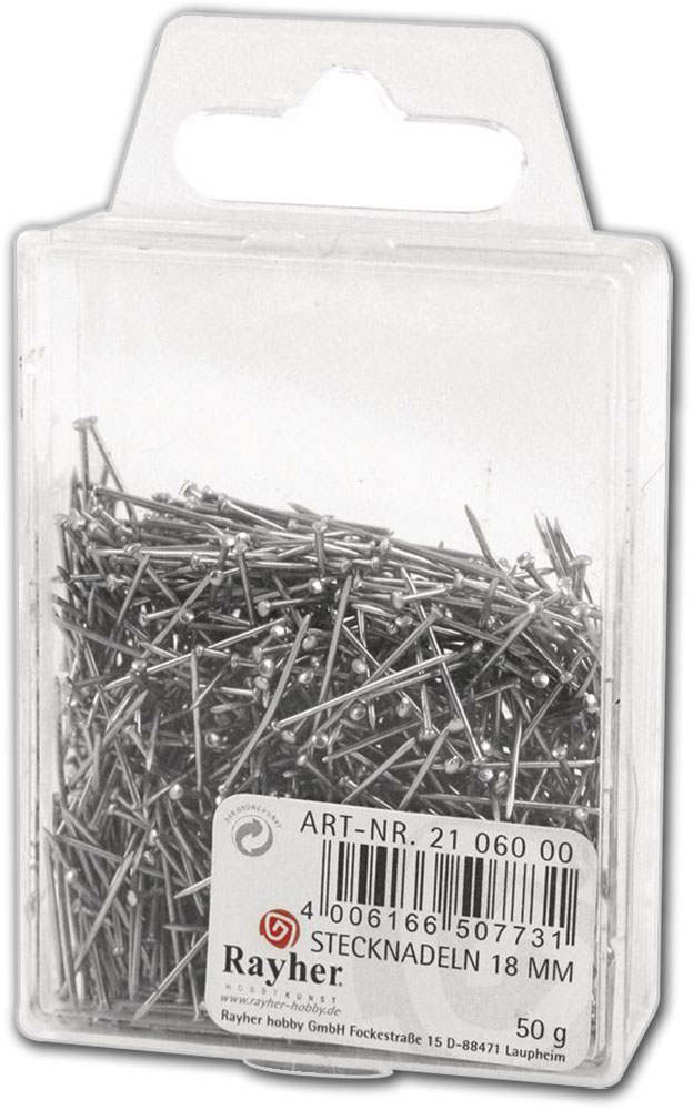 RAYHER Stecknadeln für Pailletten 18 mm 50 g in Dose silber