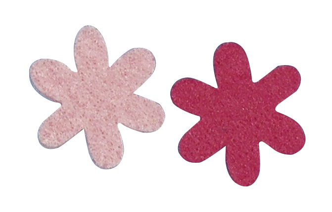 Filz-Sternblumen 12 Stück pink/rosé