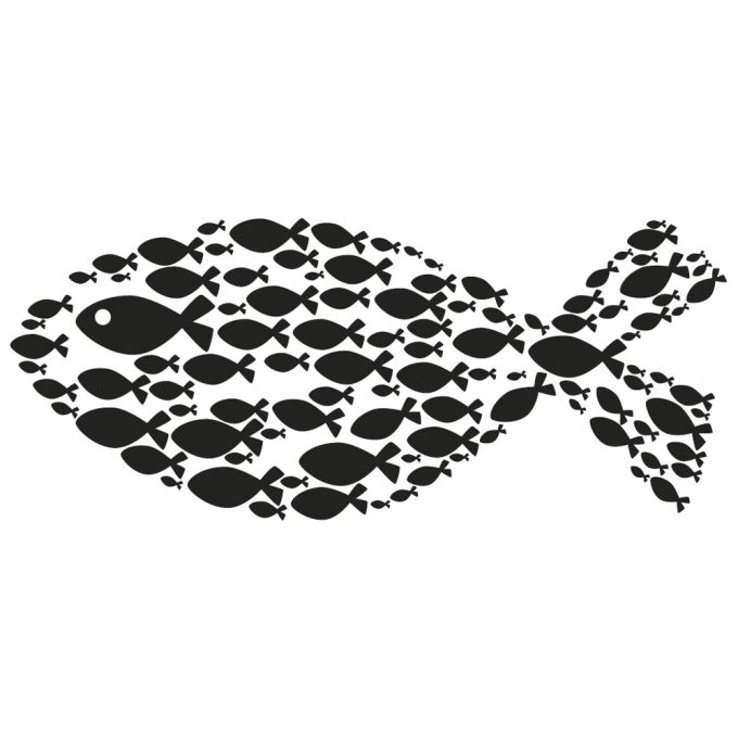 Stempel Fisch 4 x 9 cm braun
