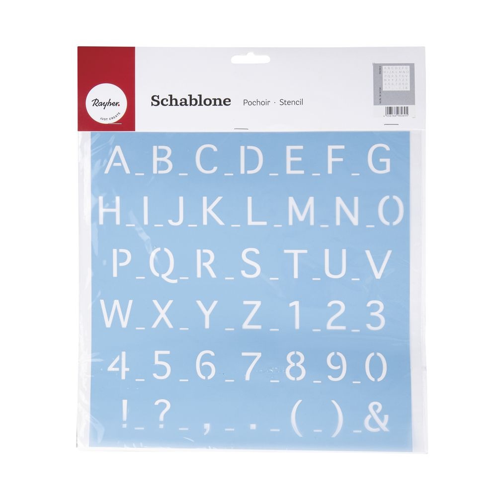 Oberfrase Schablone Buchstaben