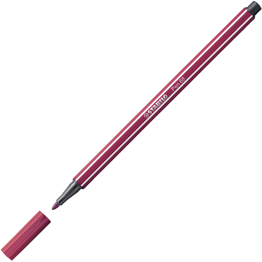 Lila Filzstift mit abnehmbarer Kappe. Die Spitze ist rund und dick.