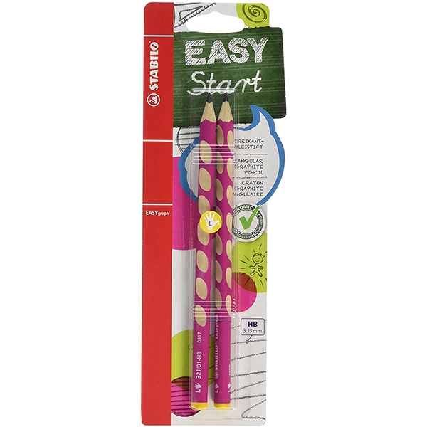 STABILO EASYgraph Dreikant-Bleistift für Linkshänder 2er Pack pink