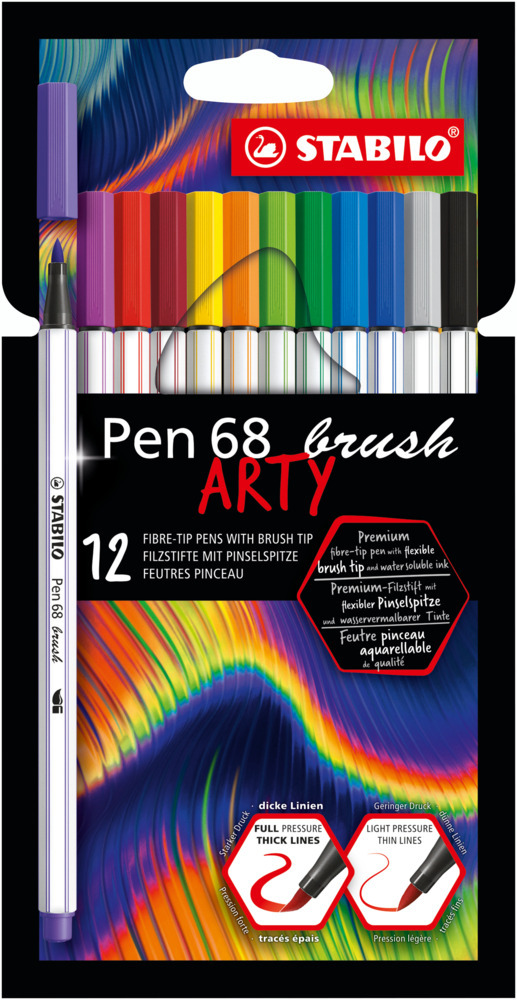STABILO Premium-Filzstift Pen 68 brush ARTY 12er
