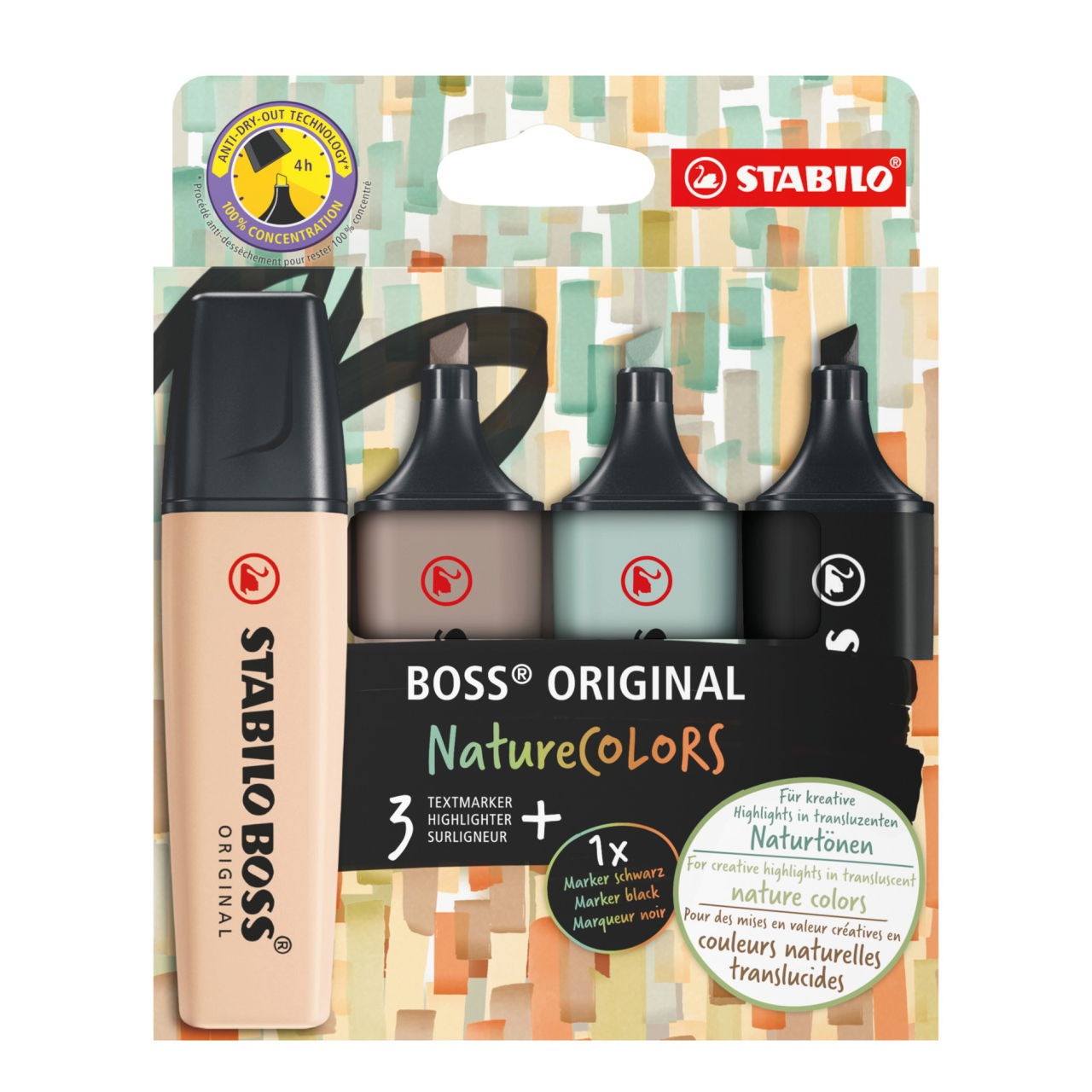 STABILO BOSS Leuchtmarker ORIGINAL NatureCOLORS kalt 4er Etui