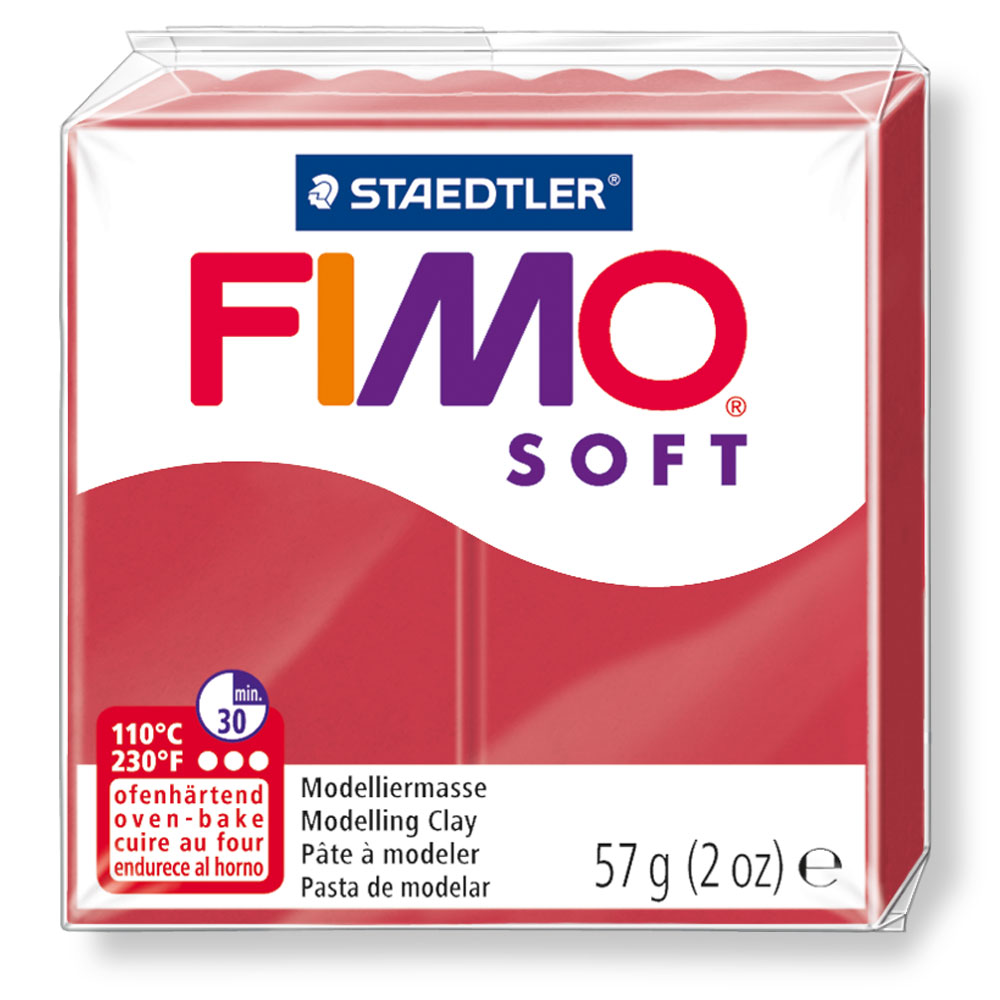 STAEDTLER Fimo Soft Einzelblock ofenhärtend kirschrot