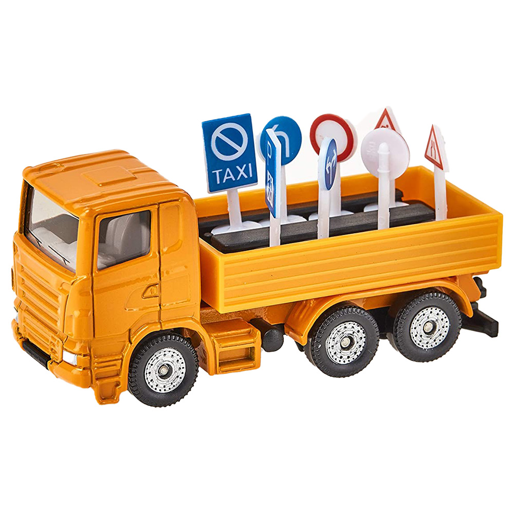 SIKU LKW mit Verkehrszeichen Metall/Kunststoff 1322 orange