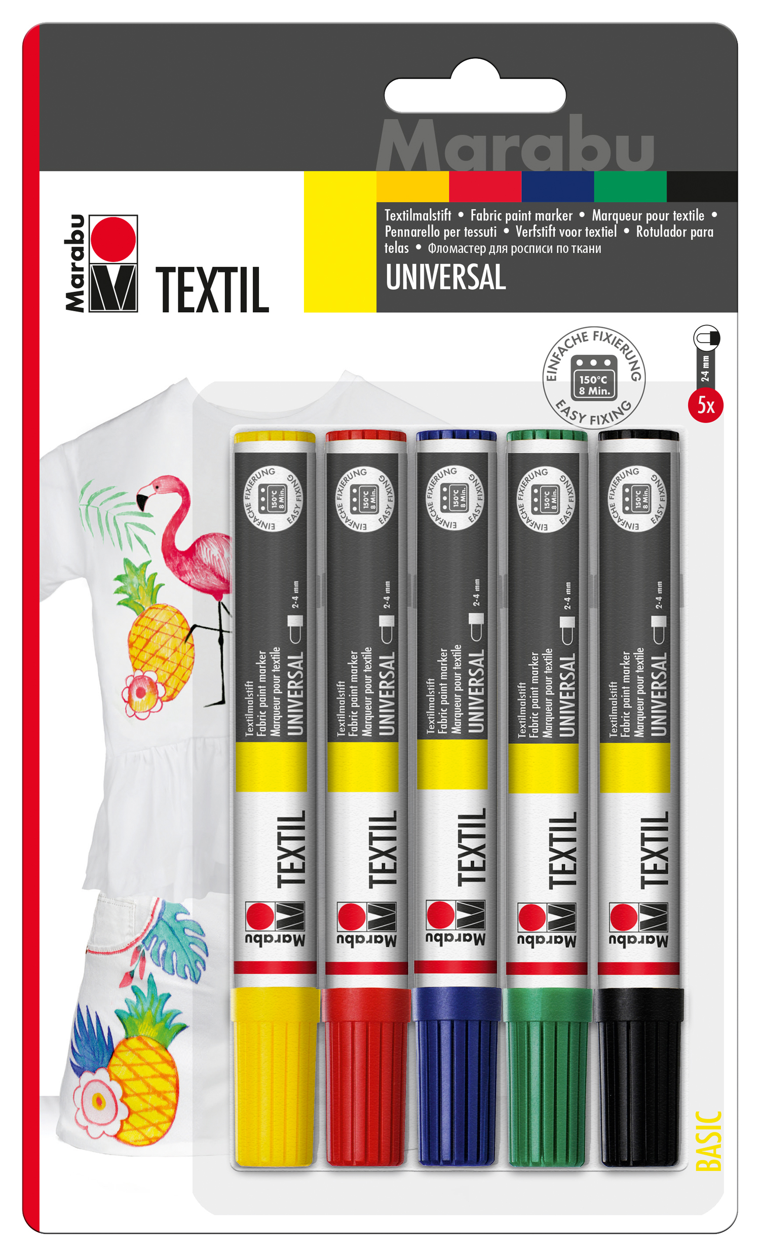 MARABU Textil Painer 2-4 mm 5 Stück mehrere Farben