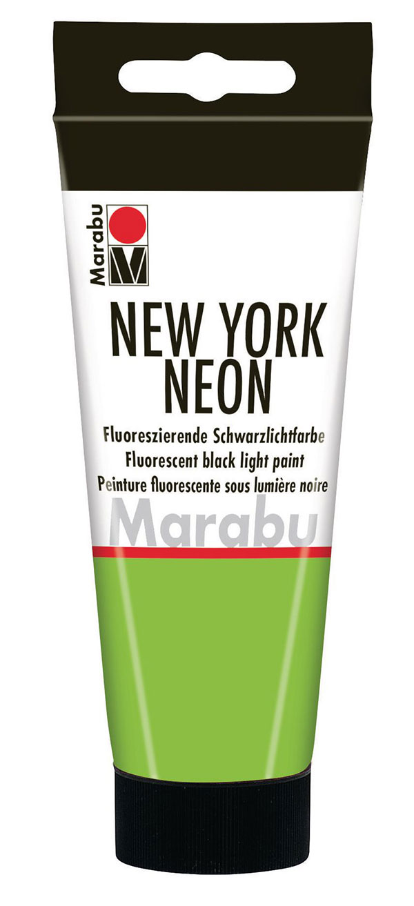 Marabu Fluoreszierende Schwarzlichtfarbe - NEW YORK NEON, 100ml, grün 