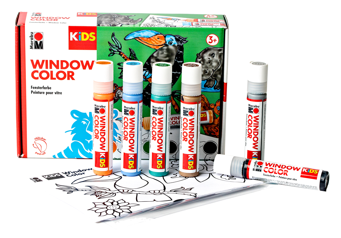 MARABU Kids Window Color-Set Dschungel 6 x 25 ml