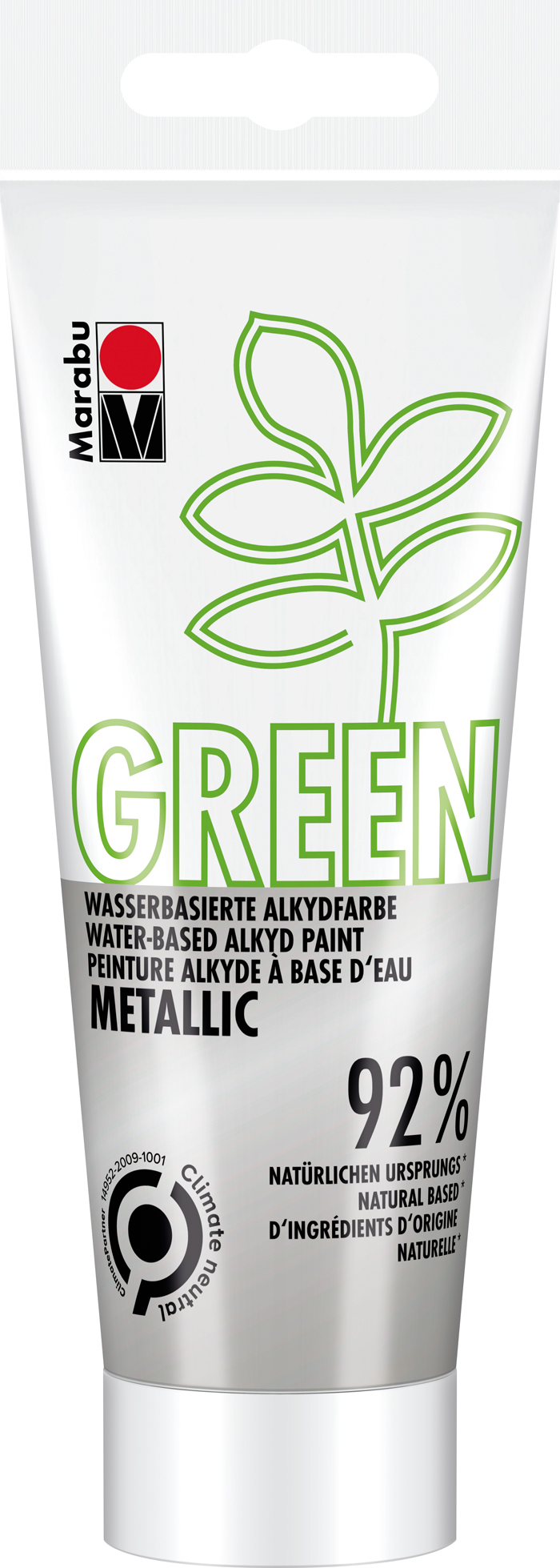 MARABU Green Wasserbasierte Alkydfarbe 100 ml metallic silber