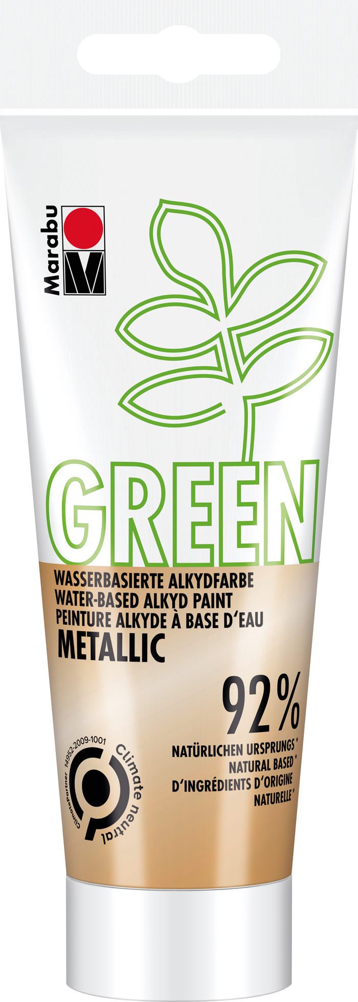 MARABU Green Wasserbasierte Alkydfarbe 100 ml metallic gold