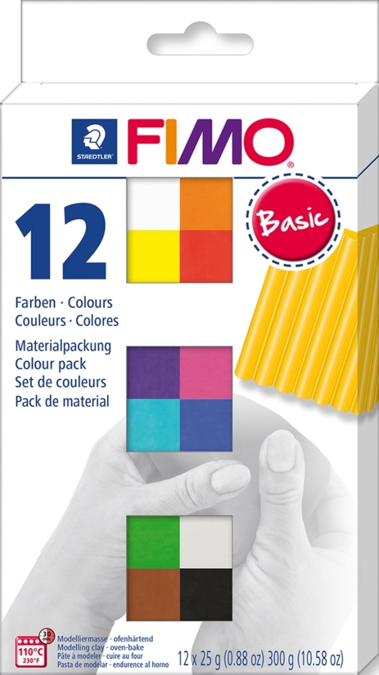 STAEDTLER Fimo Soft Basic mit 12 Blöcken mehrere Farben