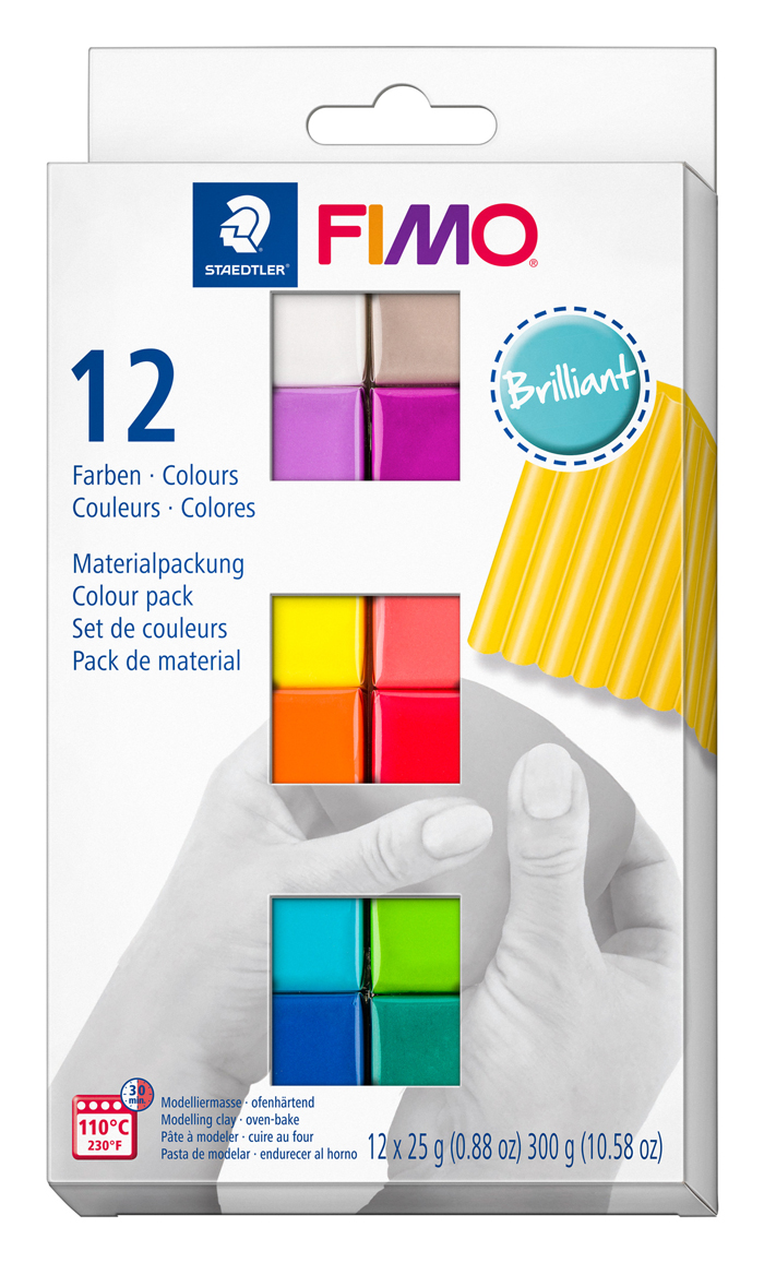 STAEDTLER Fimo Soft Materialpackung Brilliant Colours 12 Halbblöcke