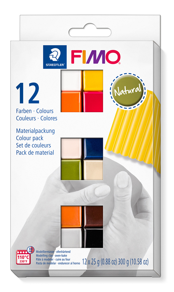 STAEDTLER Fimo Soft Materialpackung Natural Colours 12 Halbblöcke