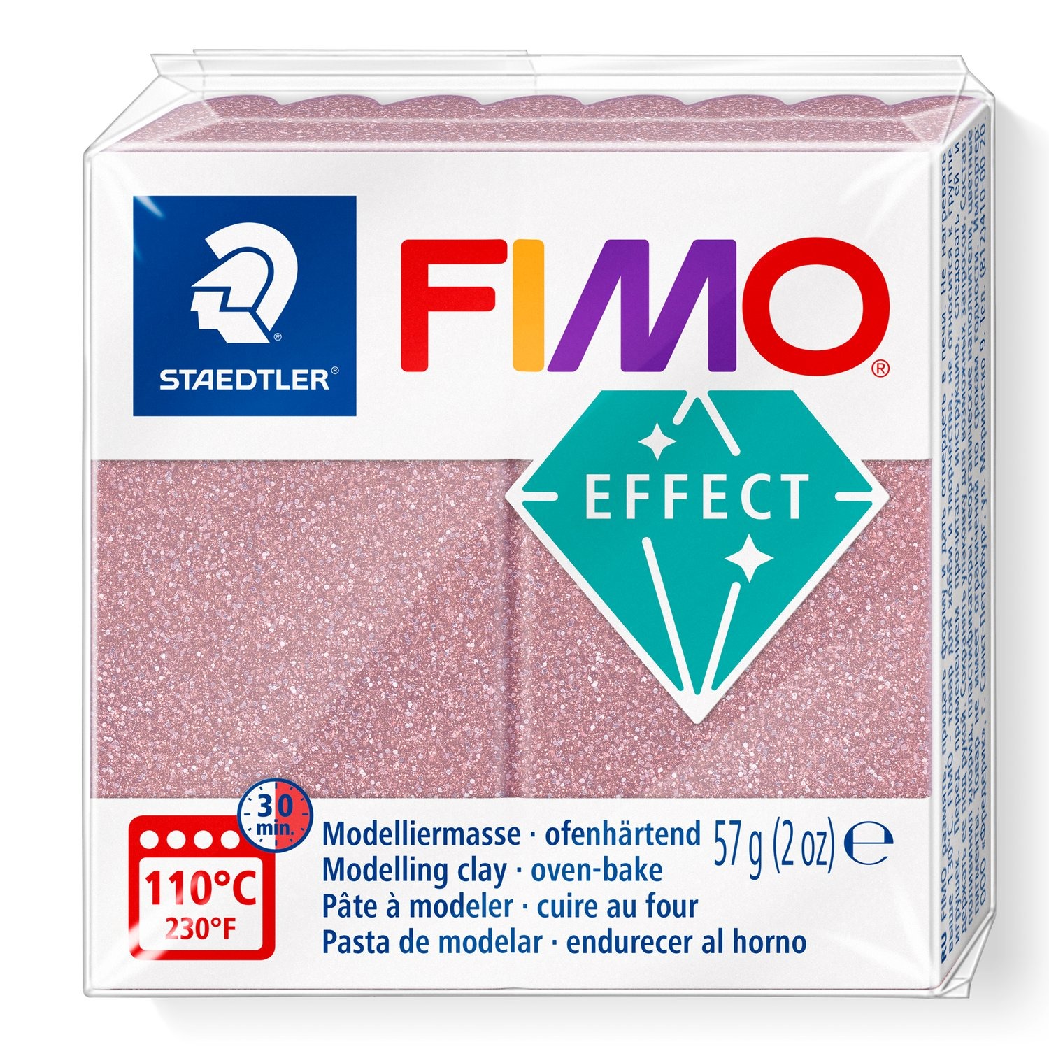 STAEDTLER® FIMO® Effect Glitter Soft Einzelblock ofenhärtend roségold