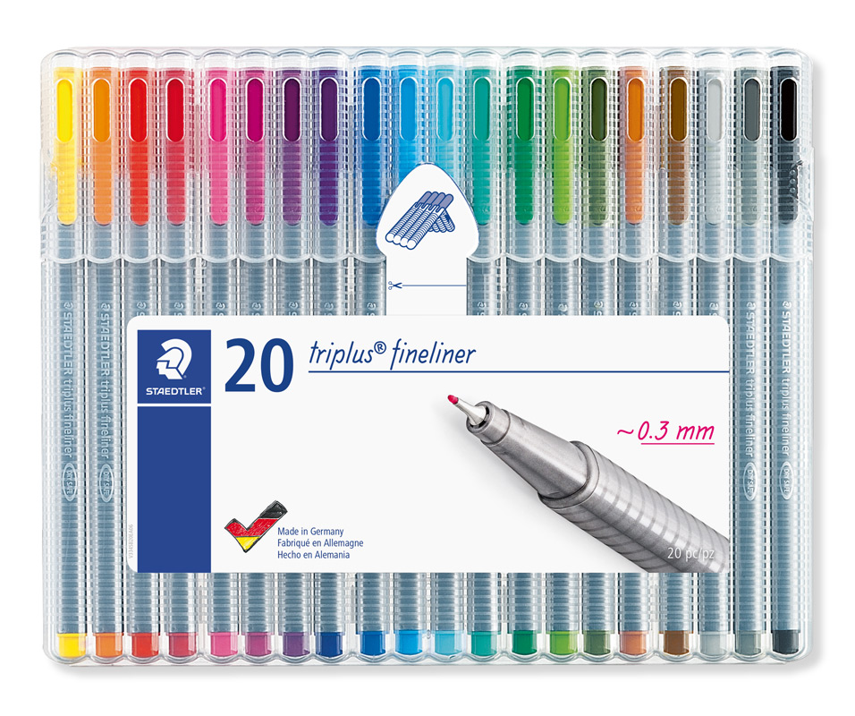 STAEDTLER® Fineliner Triplus 0,3 mm 20 Stück mehrere Farben