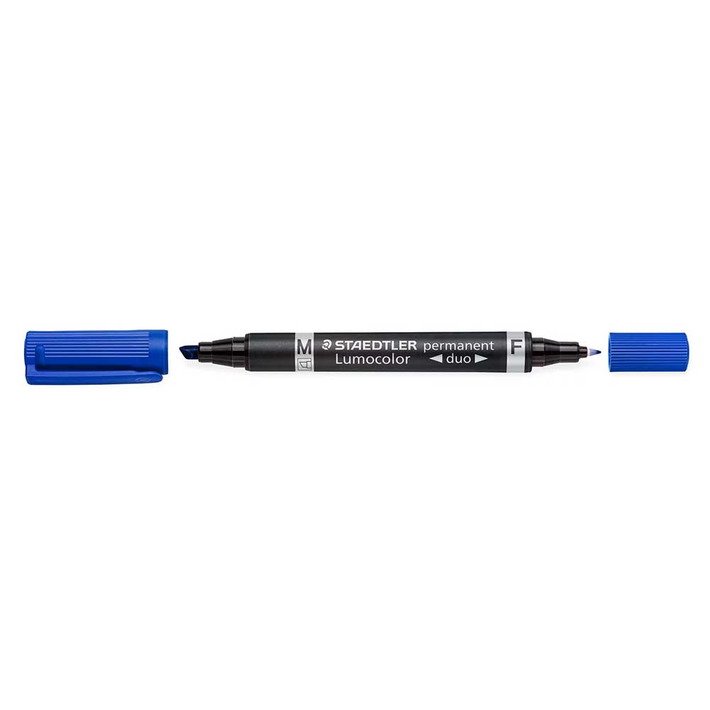 STAEDTLER® Lumocolor® permanent duo 348 mit zwei Rundspitzen blau