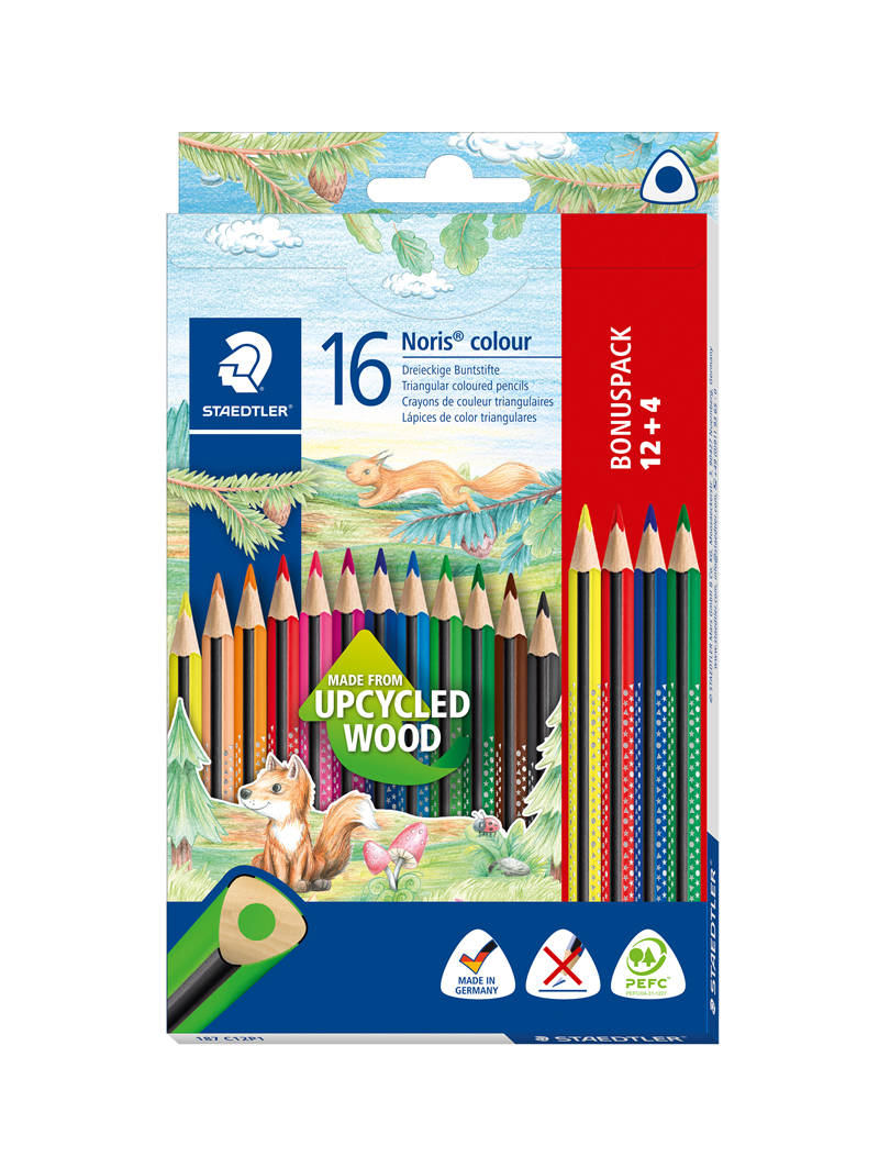 STAEDTLER® Noris® Colour Buntstifte Upcycled Wood 16 Stück mehrere Farben