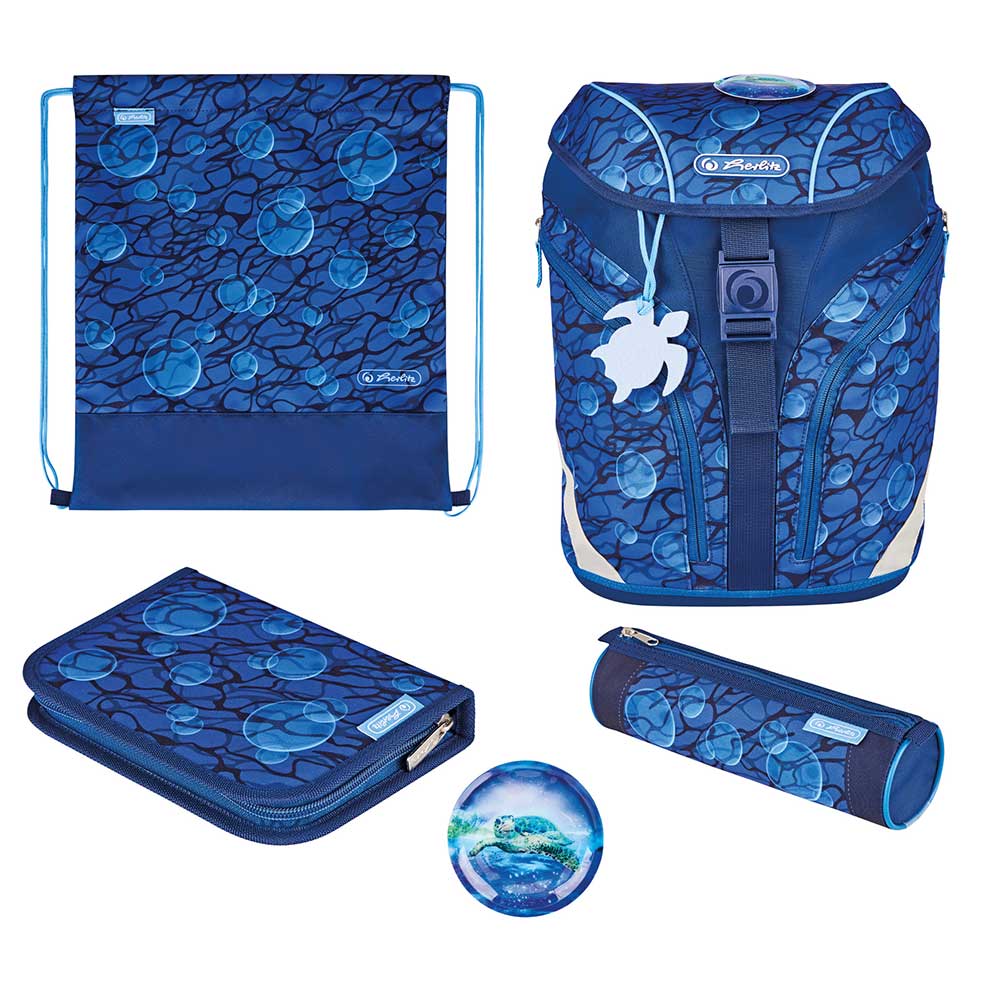 Schulrucksack-Set SoftLight Plus GreenLine Deep Sea 5-teilig blau