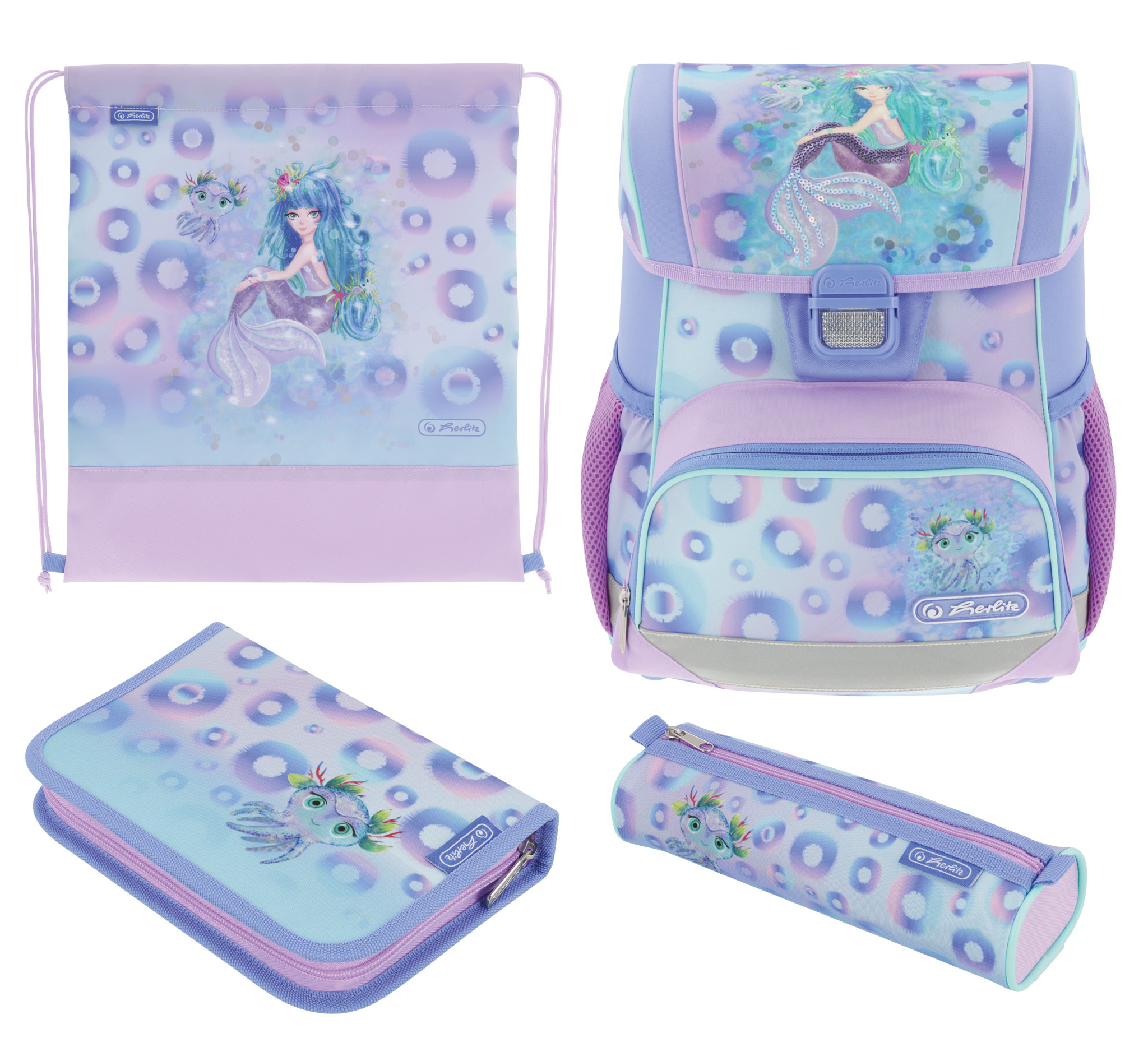 HERLITZ Schultaschen-Set Loop Plus Mystic Mermaid 5-teilig bunt