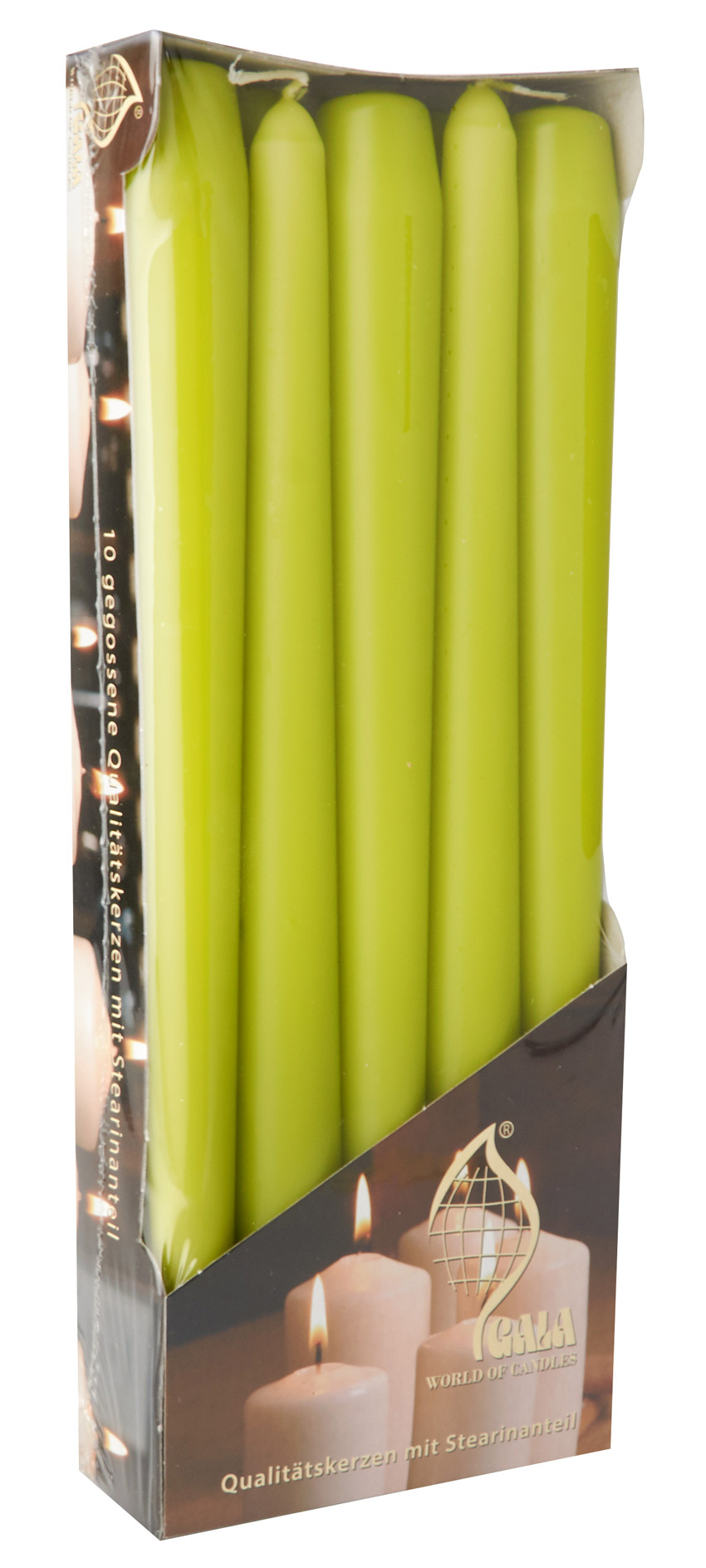 Leuchterkerzen Ø 2 cm H: 25 cm 10 Stück grün