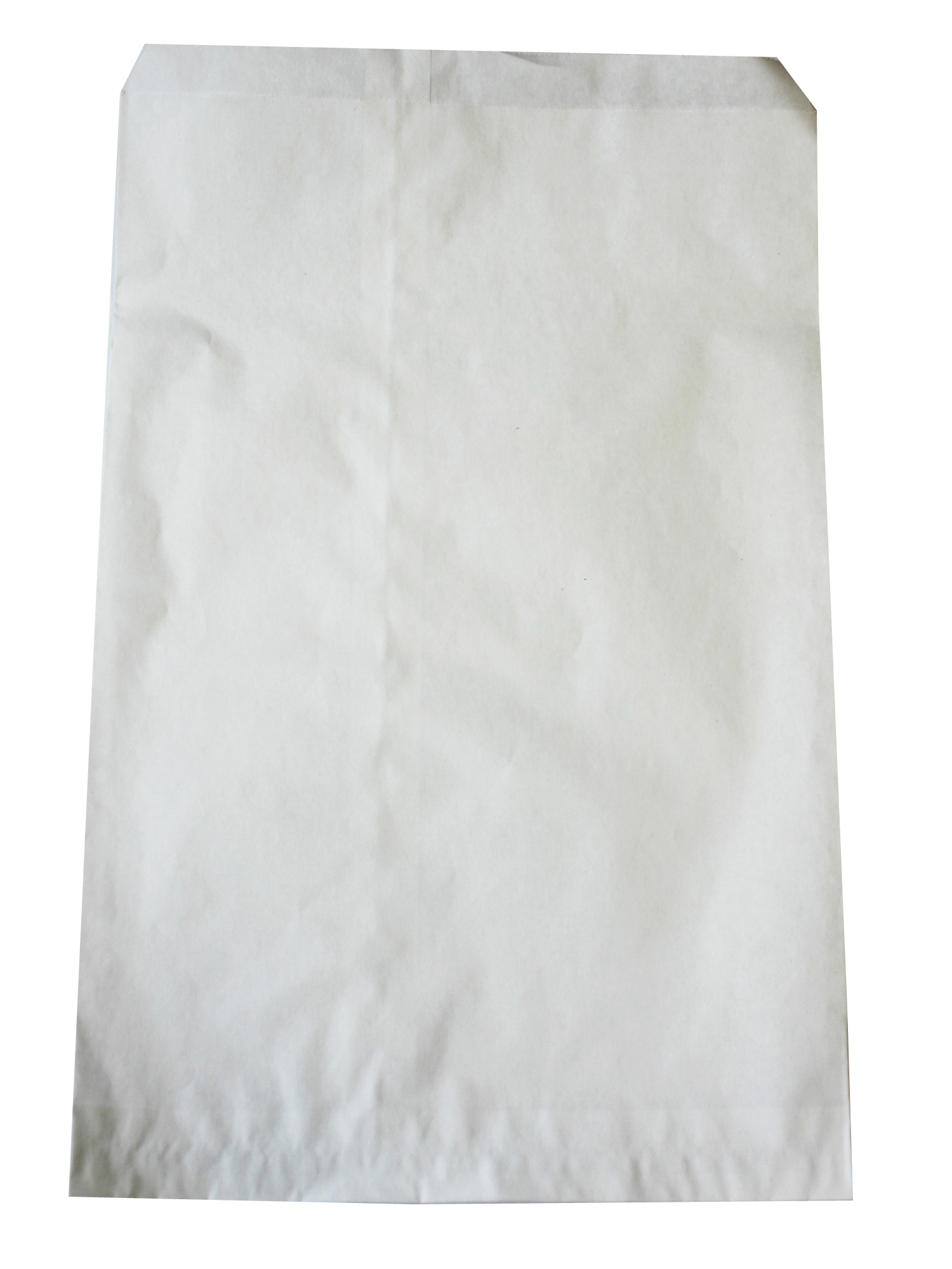 Weiße, flache Papierumschlag ohne Aufdruck. Die Kanten sind glatt und sauber.