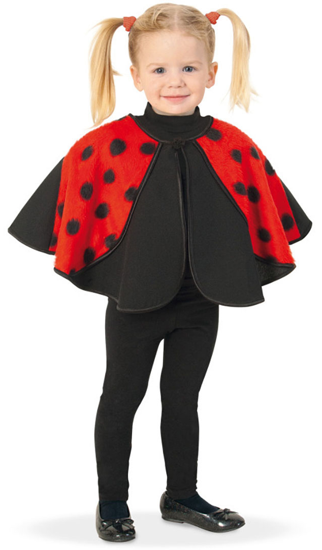 Umhang Marienkäfer Größe 98 schwarz/rot