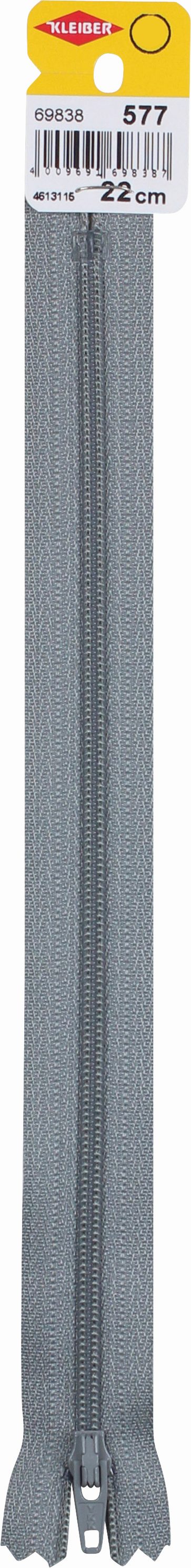 Reißverschluss 22 cm grau