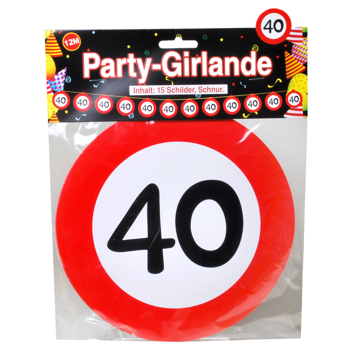 Party-Girlande 40 ca. 12 m bunt