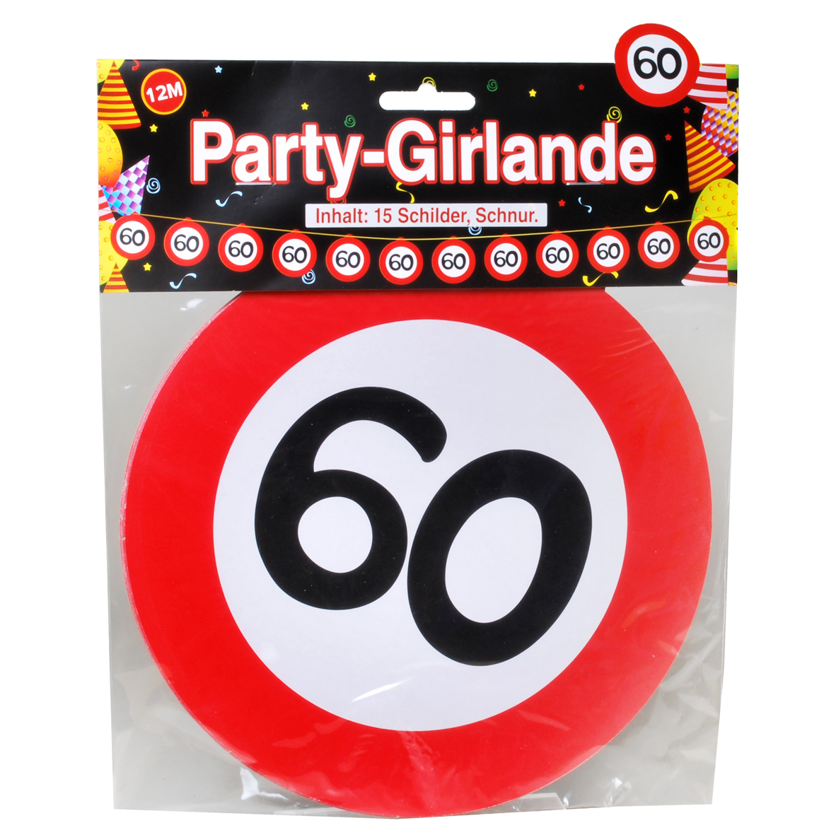 Party-Girlande 60 ca. 12 m bunt